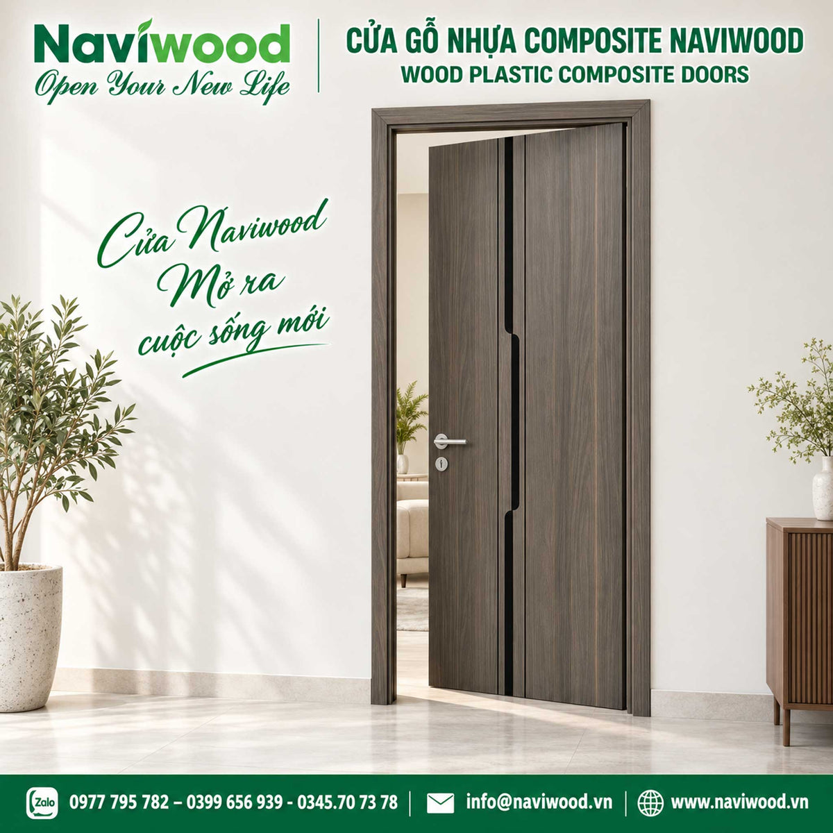 cửa gỗ nhựa composite naviwood nw41 màu  13 cửa đi mở ra