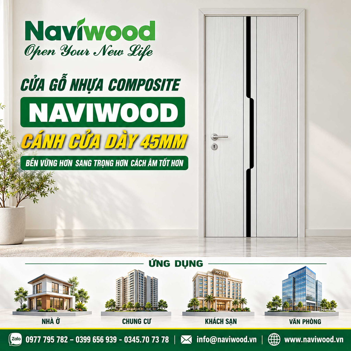 Cửa gỗ nhựa composite Naviwood NW41