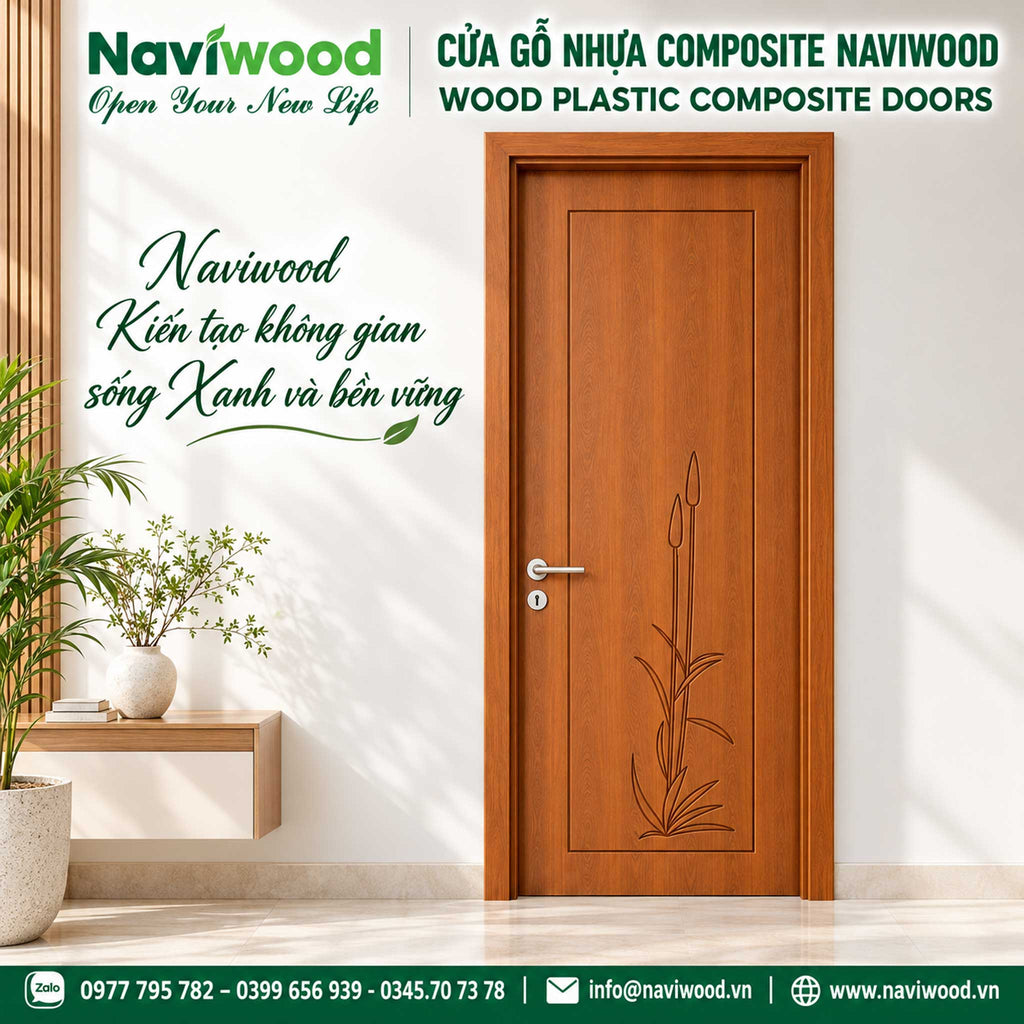 Cửa gỗ nhựa composite naviwood nw42 màu 03