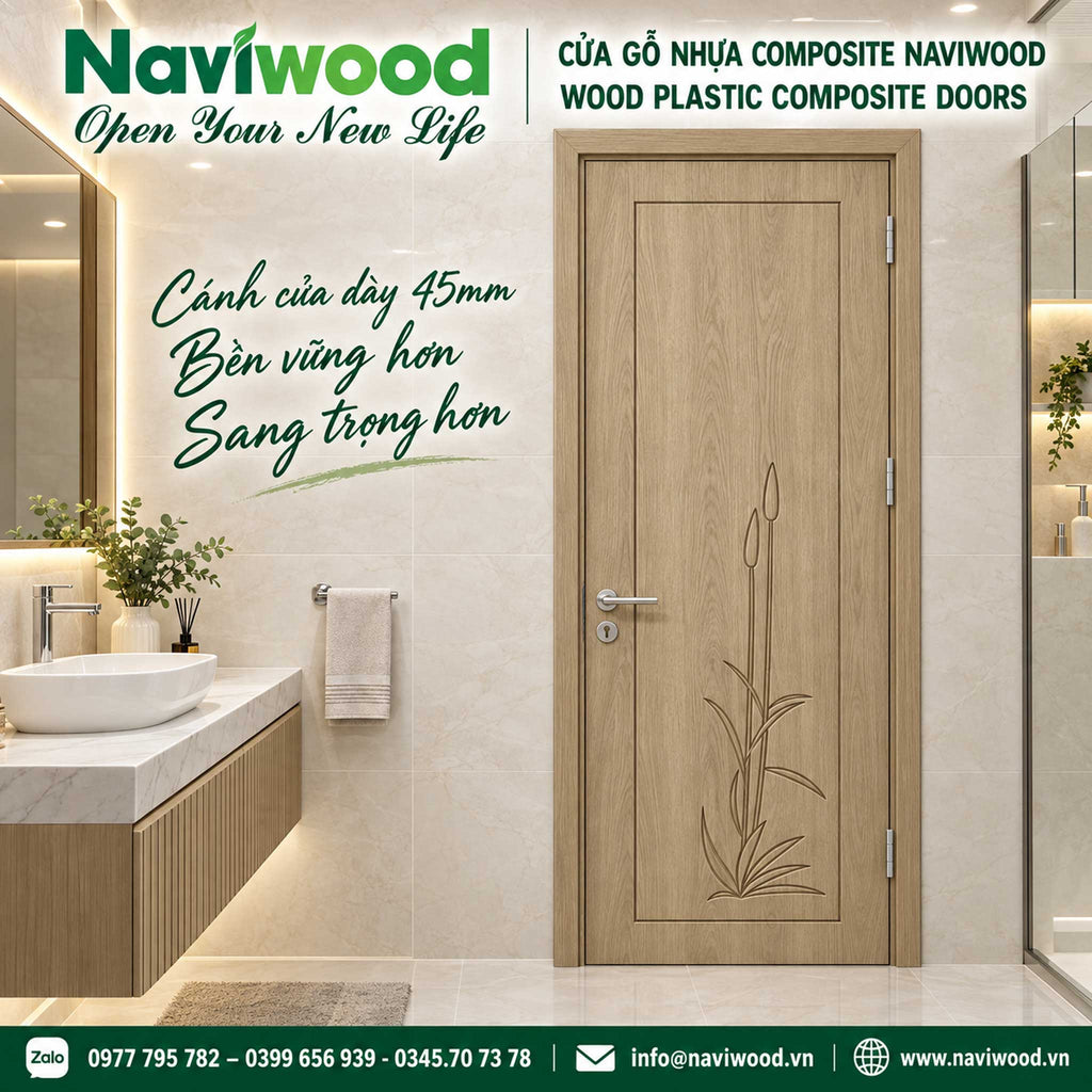 Cửa gỗ nhựa composite naviwood nw42 màu 10