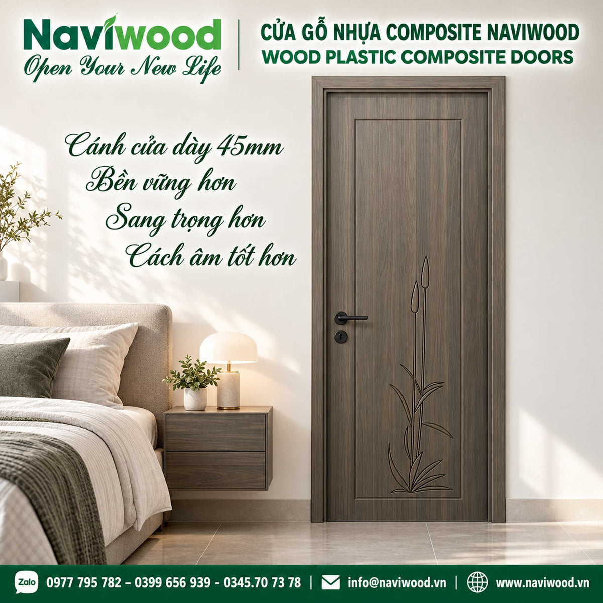 Cửa gỗ nhựa composite naviwood nw42 màu 13