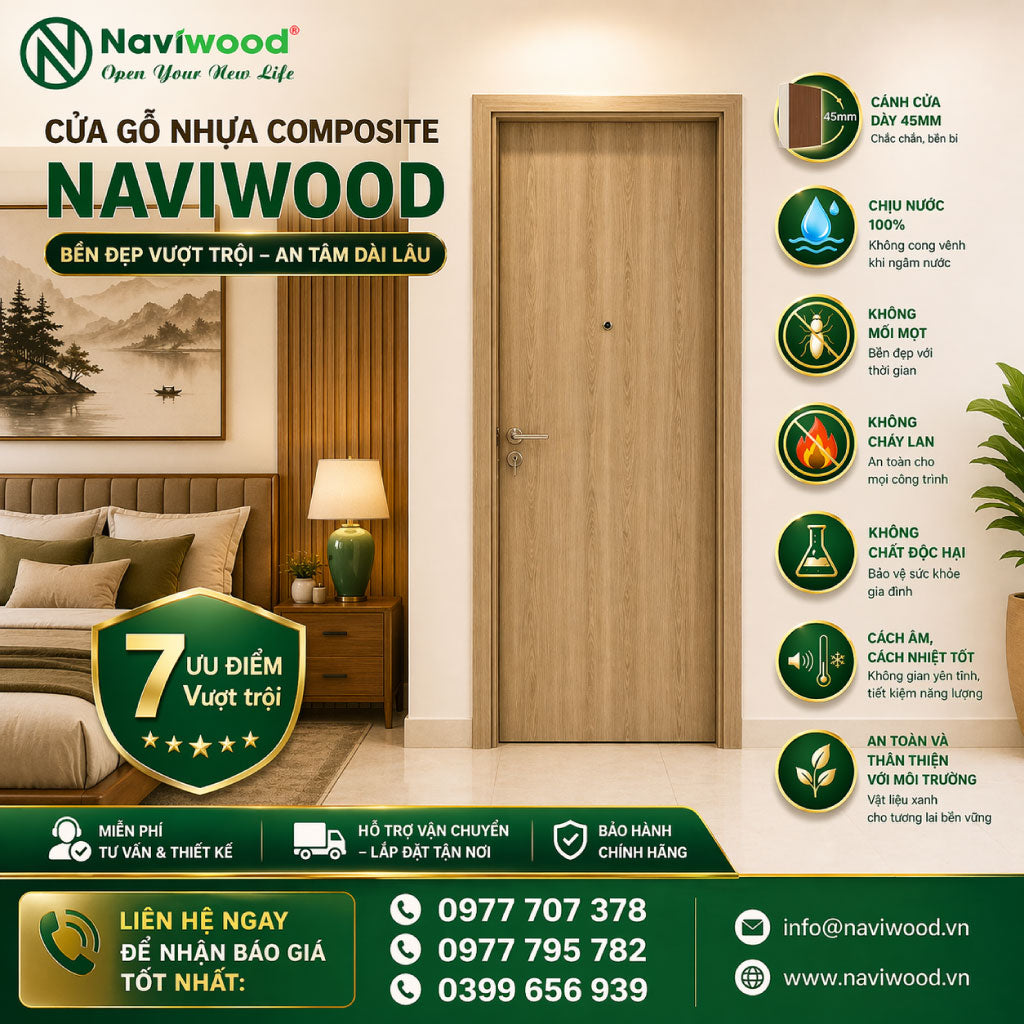Cửa Gỗ Nhựa Composite NW29 - Lựa chọn hoàn hảo cho ngôi nhà sang trọng