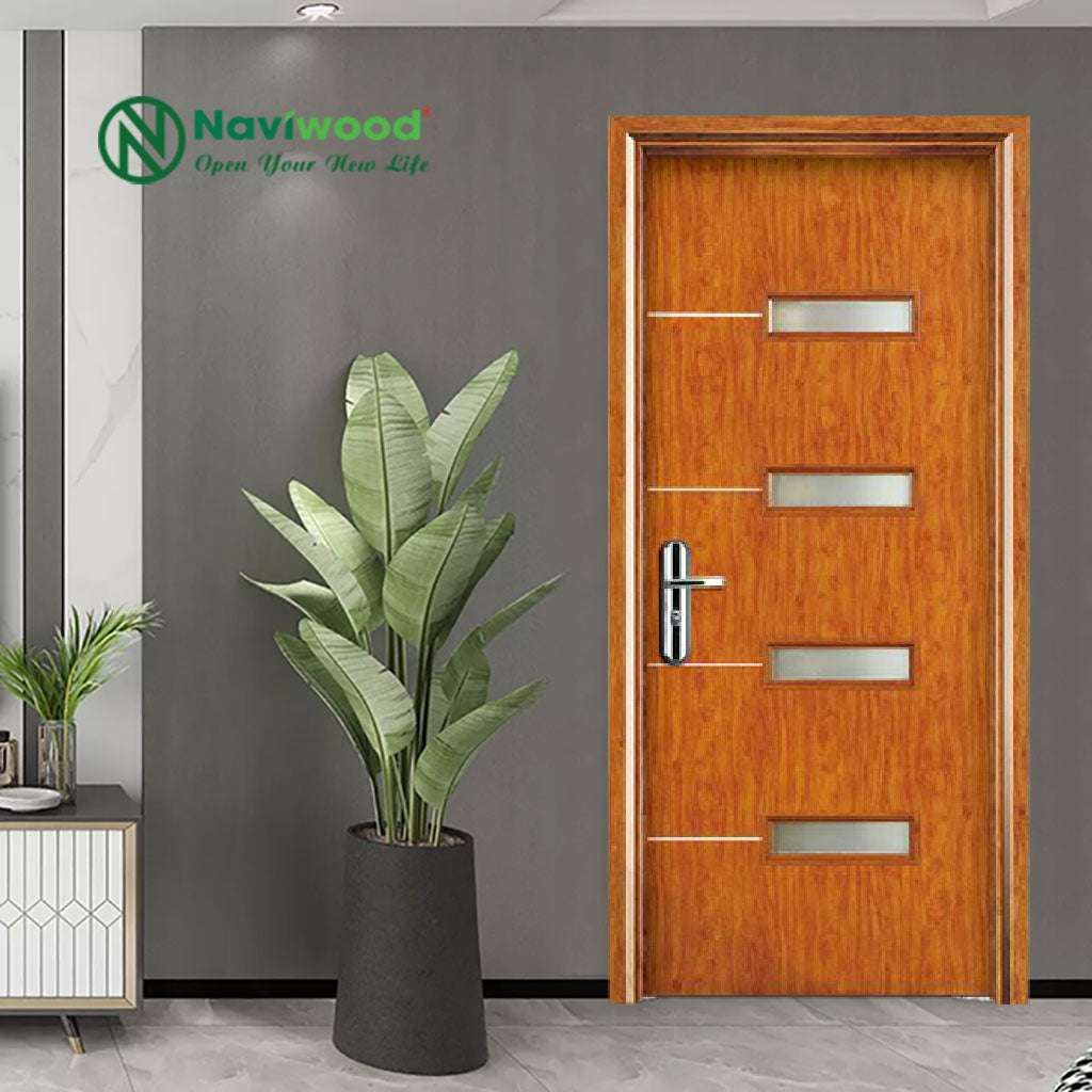 Cửa nhà tắm/nhà vệ sinh gỗ nhựa composite NW192: Bộ sưu tập kính độc đáo - Cửa gỗ nhựa Naviwood
