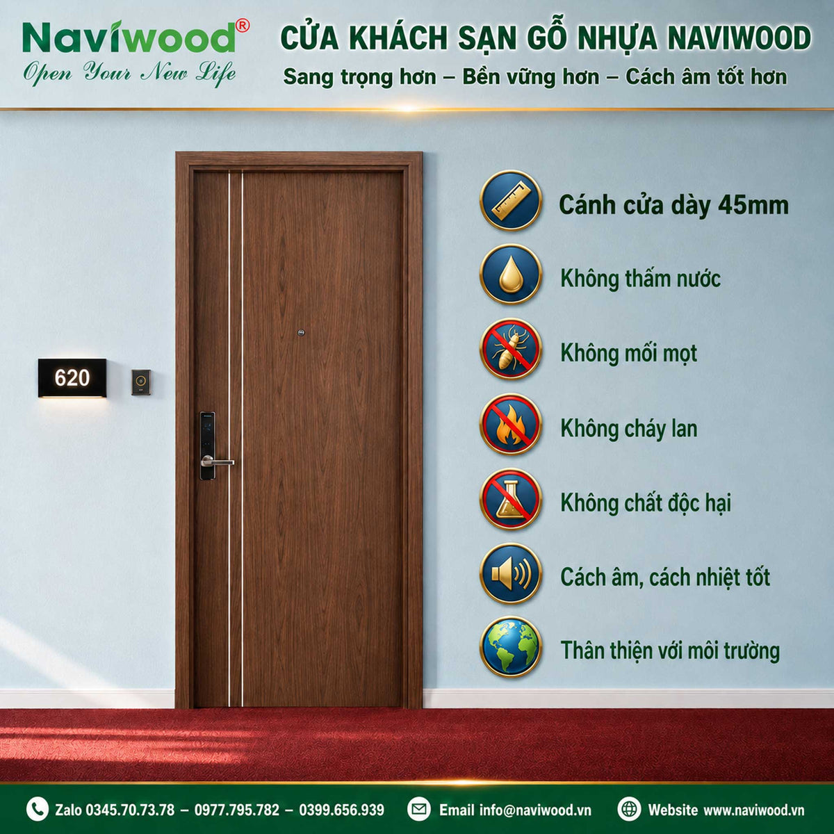 Cửa gỗ nhựa composite NW20: Lựa chọn hoàn hảo cho mọi không gian - Cửa gỗ nhựa Naviwood