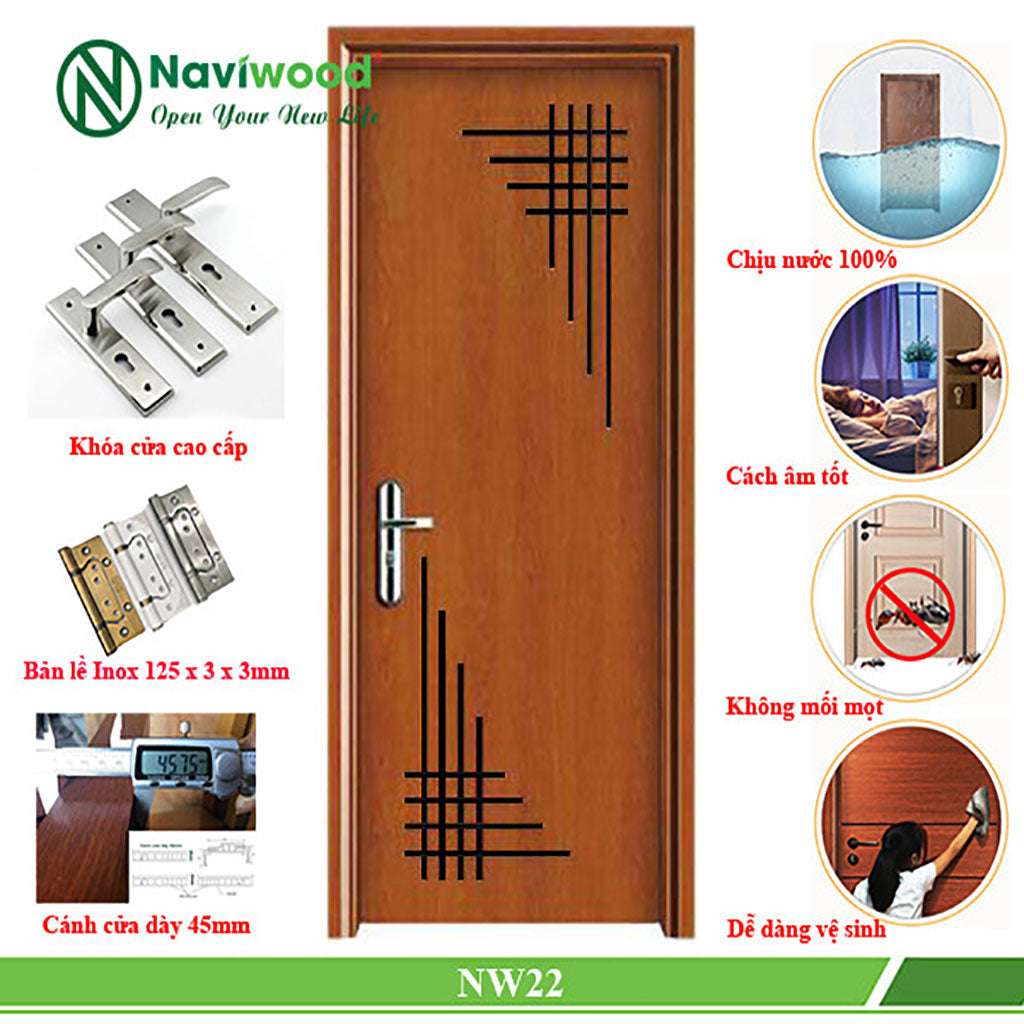 Cửa gỗ nhựa composite NW22: Lựa Chọn Hoàn Hảo Cho Mọi Không Gian - Cửa gỗ nhựa Naviwood