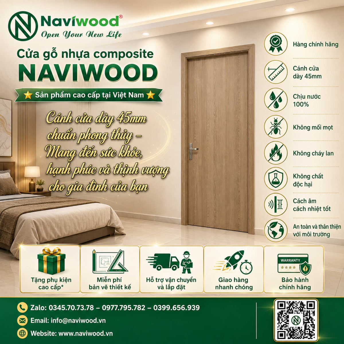 Cửa Gỗ Nhựa Composite NW29 - Lựa chọn hoàn hảo cho ngôi nhà sang trọng - Cửa gỗ nhựa Naviwood