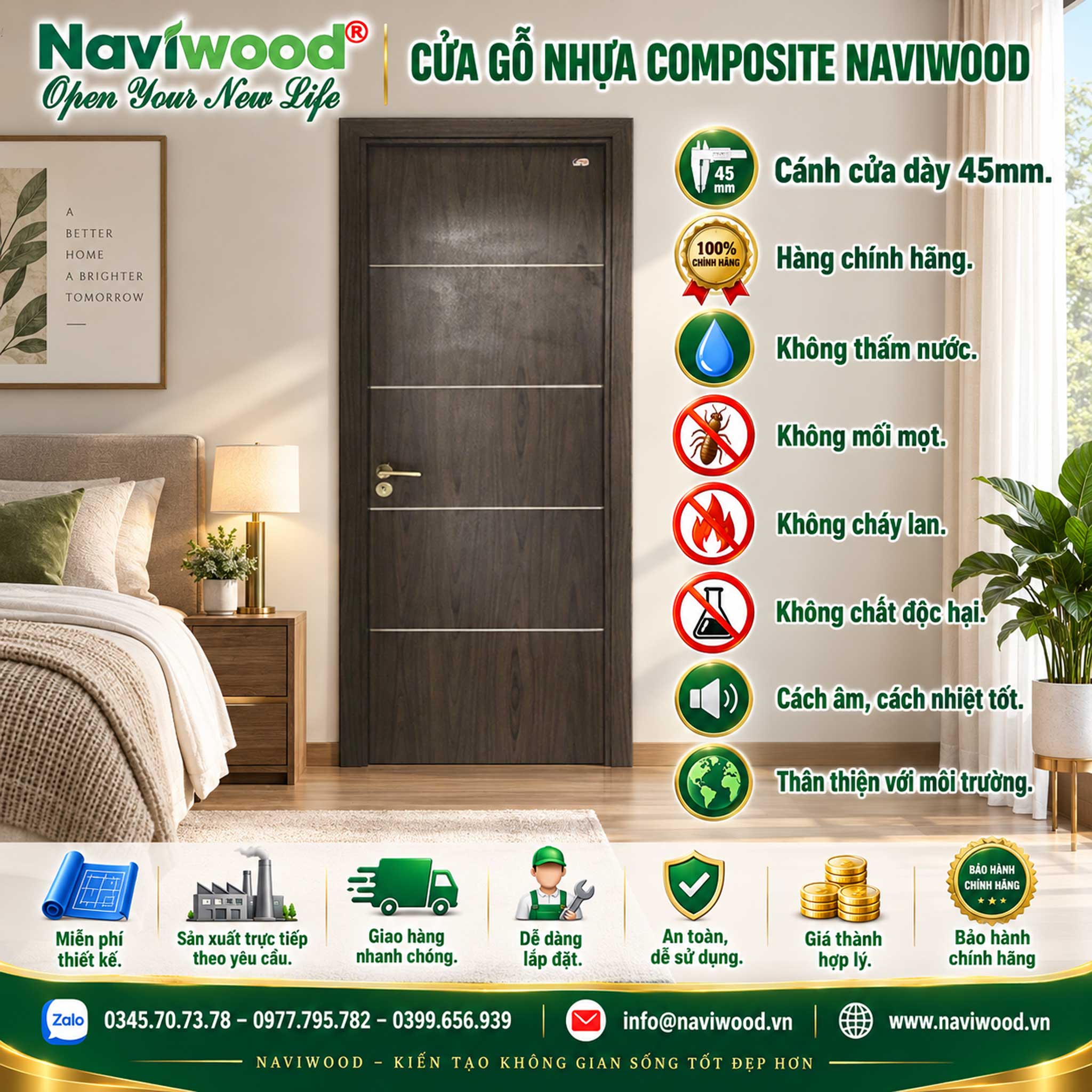 Cửa Nhựa Composite Naviwood NW30 - Lựa chọn hoàn hảo cho ngôi nhà hiện đại - Cửa gỗ nhựa Naviwood