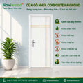 Cửa thông phòng gỗ nhựa composite đẹp NW06 - Cửa gỗ nhựa Naviwood