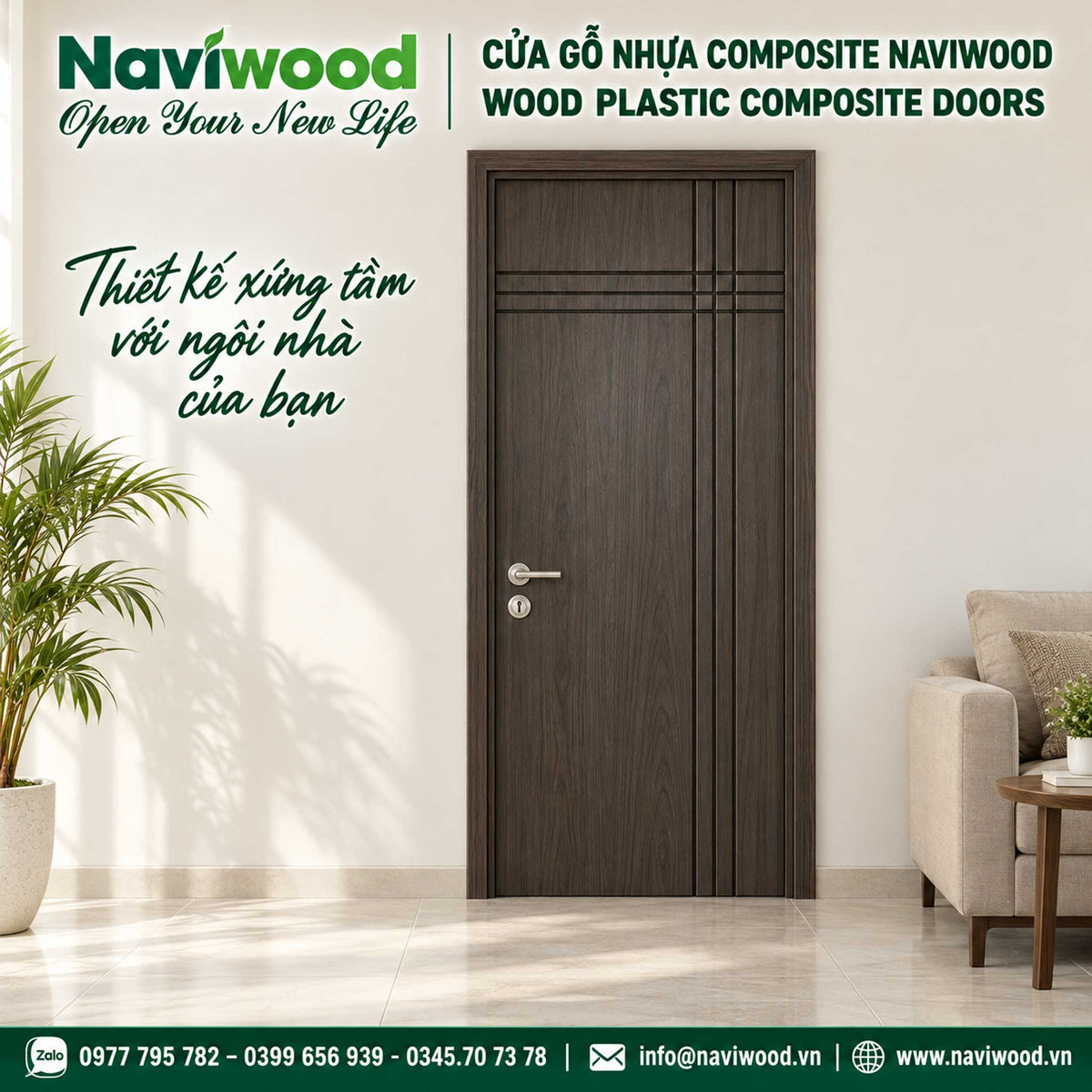 Cửa gỗ nhựa composite đẹp NW06