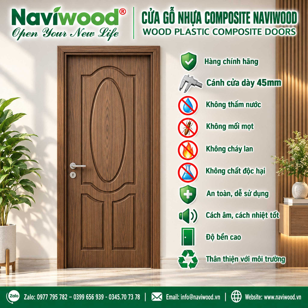 Cửa khách sạn gỗ nhựa composite đẹp NW147