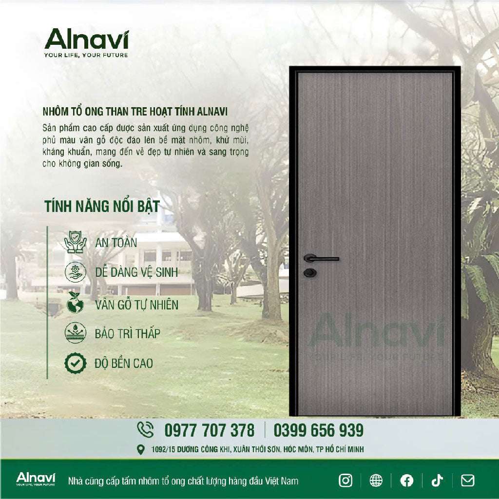 Cửa Nhôm Tổ Ong Alnavi Al03 - Giải pháp cách âm hoàn hảo - Cửa gỗ nhựa Naviwood