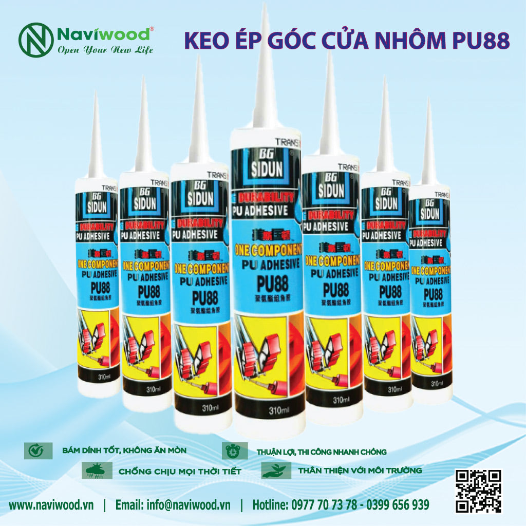 Keo Ép Góc PU88 Cao Cấp - Chống Nước Tuyệt Đối - Cửa gỗ nhựa Naviwood
