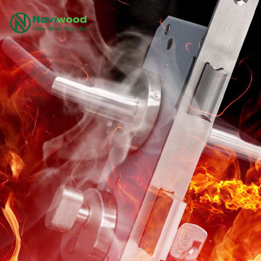 Khóa phân thể màu đen - Sang trọng, an toàn và tiện lợi - Cửa gỗ nhựa Naviwood