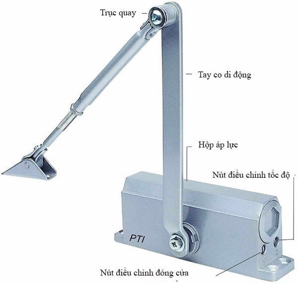 Tay đẩy hơi tự động: Đóng mở cửa tự động - Cửa gỗ nhựa Naviwood