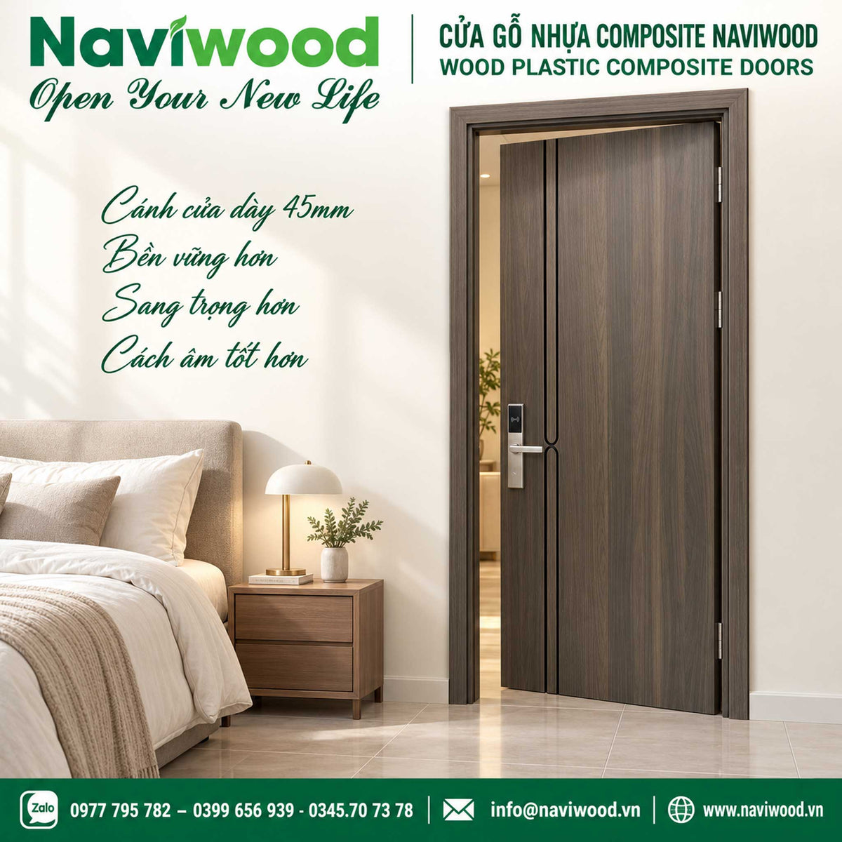 Cửa gỗ nhựa composite NW105: Chất lượng vượt trội